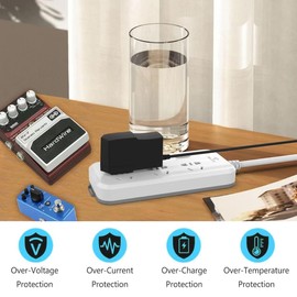 Rockhouse 9V DC 500mA Power Supply Center Negative for Guitar Pedals 9 Volt AC DC Power Cord Adapter for Behringer Boss Zoom 1 Spot