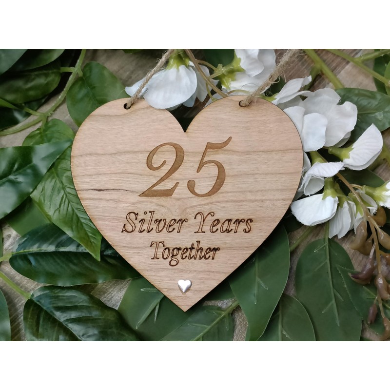 25th Year Silver Wedding Grandparents Anniversary Gift Plaque