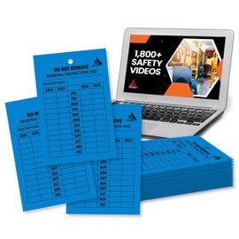 GOTSAFETY General Monthly Inspection Tags - [25 Pack] for Indoor Or Outdoor Use, 4-Year Inspection Record [2025-2028] 2 3/4" X 5" UV/Waterproof, Extremely Durable Performance NeverTear (Blue)