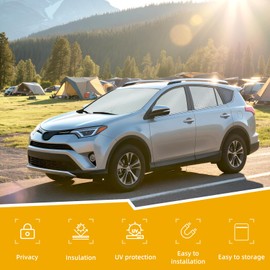 ZATOTOO Car Window Shades Toyota RAV4 2019-2024 Custom Sun Shades Full Set Front Side Rear Triangle Window Covers Total Blackout Privacy & UV Protection Heat Blocking for Camping Napping Long Parking