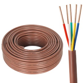 YDDECW Thermostat Wire - 18/5 100FT Solid Copper 18 Gauge 5 Conductor Power Circuit Cable for Heating & air Conditioning Equipment, doorbells and Other Indoor/Outdoor Low Voltage Applications Use