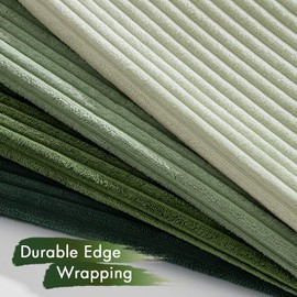 MIULEE Christmas Corduroy Cushion Cover, Soft Cushion Cover, Decorative Sofa Cushion, Square Decorative Cushion Cover, Striped Cushion Covers for Living Room, Pack of 4, 40 x 40 cm, Forest Green