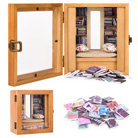 SIHPTO Anxiety Roomshelf Mini Bookshelf Ornament with 300pcs Mini Books，Small Bookshelf for Book Lovers, Miniature Book Library,Stress-Relieving Gifts for Family and Friends