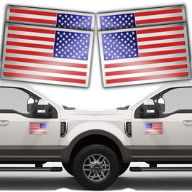 sticro Embossed 3D Metal American Flag Car Stickers and Decals (2 Pairs), 5" x 3" US Flag Patriotic Emblem for Cars, Truck, Motorcycle, 4th of July Support US Military