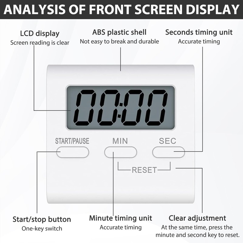 2 PCS Kitchen Timers for Cooking Digital Kitchen Timer Cooking
