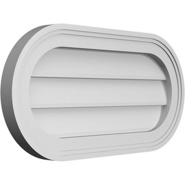 Signature Urethane GVSRE24X1202SN Horizontal Round Ended Brickmould Frame, Primed Tan Signature Series Surface Mount Gable Vents, 24-in. W x 12-in. H, Unfinished