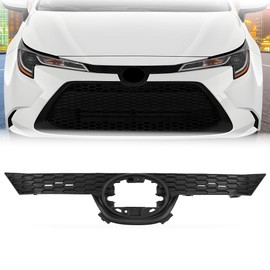 PIT66 Front Upper Bumper Grille, Compatible with Toyota Corolla LE XLE 2020-2022(Not Fit SE XSE models) 53111-12E60 53111-02850 TO1200442 Black Bumper Grill