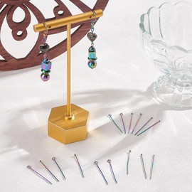 UNICRAFTALE 90 Pieces 3 Styles 304 Stainless Steel Pen Set Rainbow Ball Head Pins Flat Head Pins Metal Eyelet Pins Pendant Accessories for DIY Earrings Bracelets Necklaces Jewellery Making