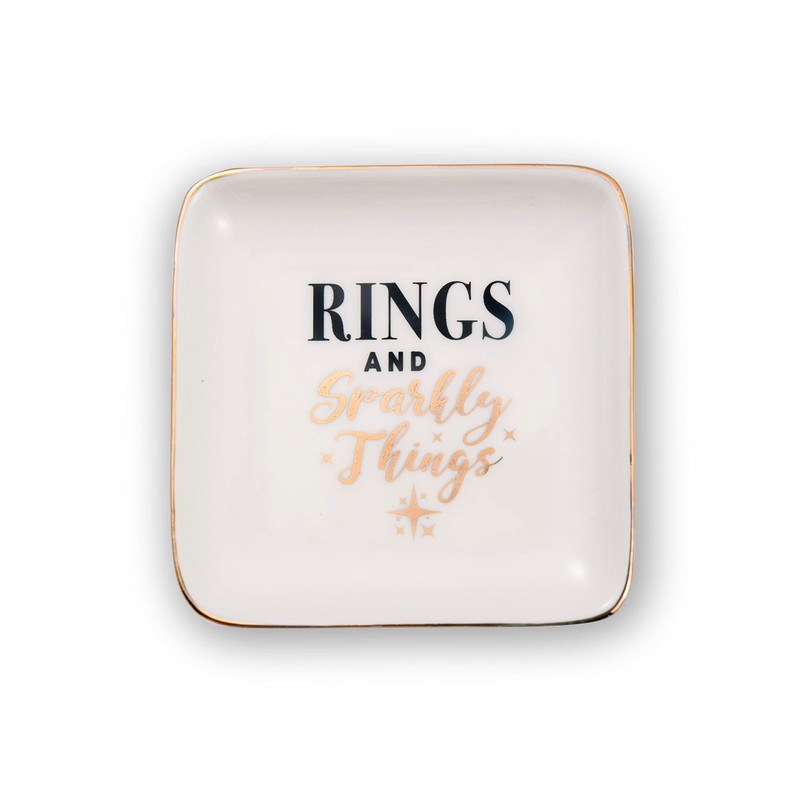 Rings & Sparkly Things Ceramic Trinket Tray Sentimental Gift Idea