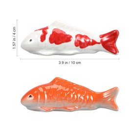 Veemoon 2PCS Floating Ceramic Fish,3.9Inch Koi Fish Figurine for Home Pond Fairy Garden Fountain Fish Tank Decoration