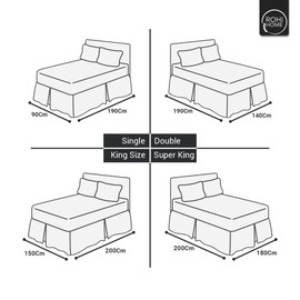 Rohi Pleated Base Valance Sheet Single – Polycotton Base Valance Sheet with Extra Deep 16” Skirt – Wrinkle Free & Fade Resistance – Easy Care Fitted Bed Sheets – (Fit Under Mattress, Pink)