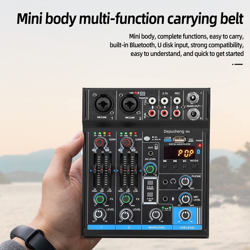 Depusheng M4 Professional Audio Mixer Sound Card Console Interface System