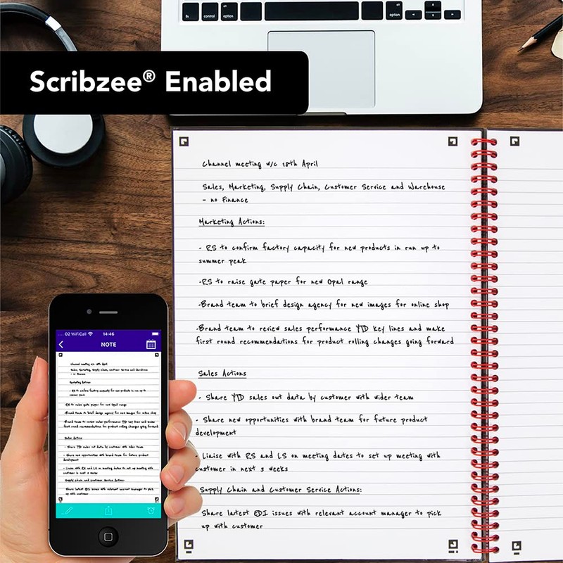Oxford Black n' Red Ruled Matt Black Wirebound Hardback A4