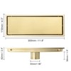 DEOKXZ Linear Shower Drain Pipe 12 Inches Brushed Gold, with