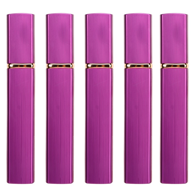 5pcs Travel Spray Bottles Eletrolytic Aluminium 12ml Refillable Perfume Bottles