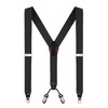 Moulen Men's Y-Back 1.4 Inches Wide 4-Clips Adjustable Suspenders, Gray