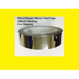 intersolar Silver Chrome Mirror Vinyl Tape 2" wide x 50 Feet Adhesive Backing Free Shipping