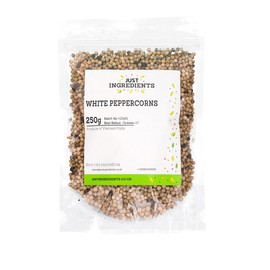 JustIngredients Essentials White Peppercorns, 100 g