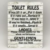 RIFOSA 12"x8" Toilet Rules Metal Sign Bathroom List Novelty Put