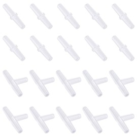 ChasCoCo 20pcs 4mm Air Tube Joint Y-Type I Type Aquarium Tube Connector Fittings Aquarium Plastic 10pcs of 2 Types White