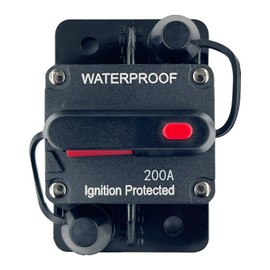 Xipupoo 200 Amp Circuit Breaker Resettable Fusewith Manual Reset Switch Button Waterproof 12V-48V DC for Boat Trolling Motor Marine ATV Trailer Vehicles Stereo Audio Electronic Battery Solar System