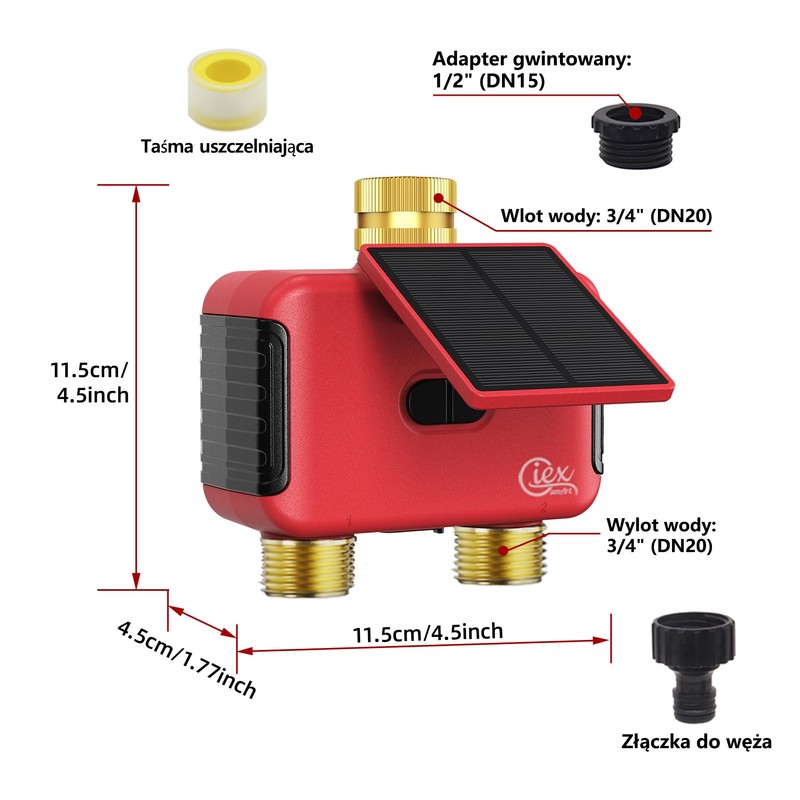 2 Zone WiFi Smart Sprinkler Timer for Garden Hose, Solar