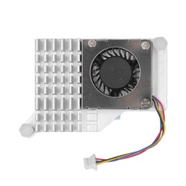 for Pi 5 Cooler Replacement Aluminium Alloy Temperature Controlled PWM Speed Control Cooling Fan for Pi 5 4GB 8GB Silver