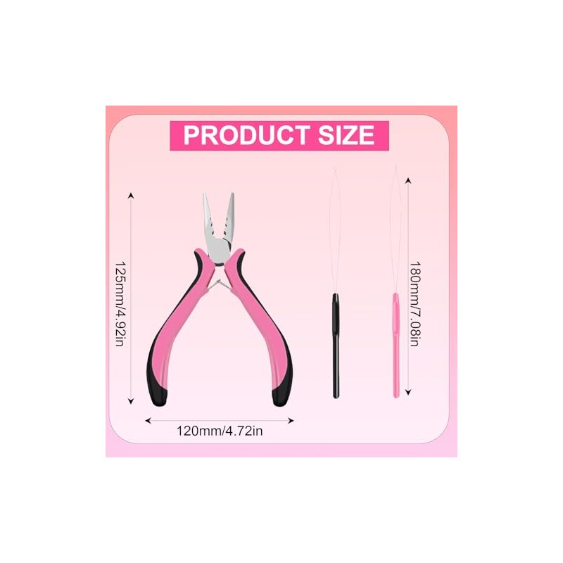 3Pcs Professional Nano Hair Extension Tools Kit – Includes 1