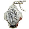 St Christopher Metal Keychain Travel Saint Key Ring with Holy