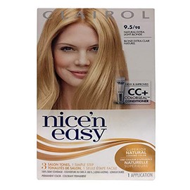 Clairol Nice & Easy Hair Color Treatment #98, Size 1 Kit, Natural Extra Light Neutral Blonde 98, for Normal Hair, Cream, Compostable, Female