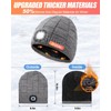 Unisex Plush Beanie with Light, Fleece Lined USB Rechargeable LED