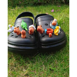 tikono Capybara Shoe Charms Capybara Charms for Crocodile Boys Girls Woman Man Cute Accessories Lapel Pins Gifts for Clog Decoration Plastic, Resin, Resin