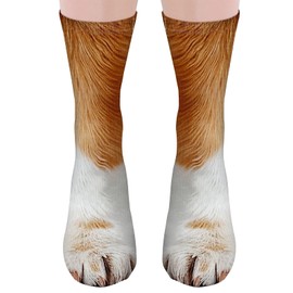 Funny Socks for Men Women Teens - Fun Animal Dog Paws Socks 3D Casual Fathers Day Novelty Gifts for Dad Husband Fun Cute Funky Cotton Crazy Socks - Valentines Christmas Dog Gifts Stocking