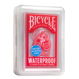 Bicycle Waterproof Red Playing Cards, Clear Plastic Playing Cards, Made from 30% Recycled Plastic, Perfect for Pool Games, Beach Trip, or Party Games
