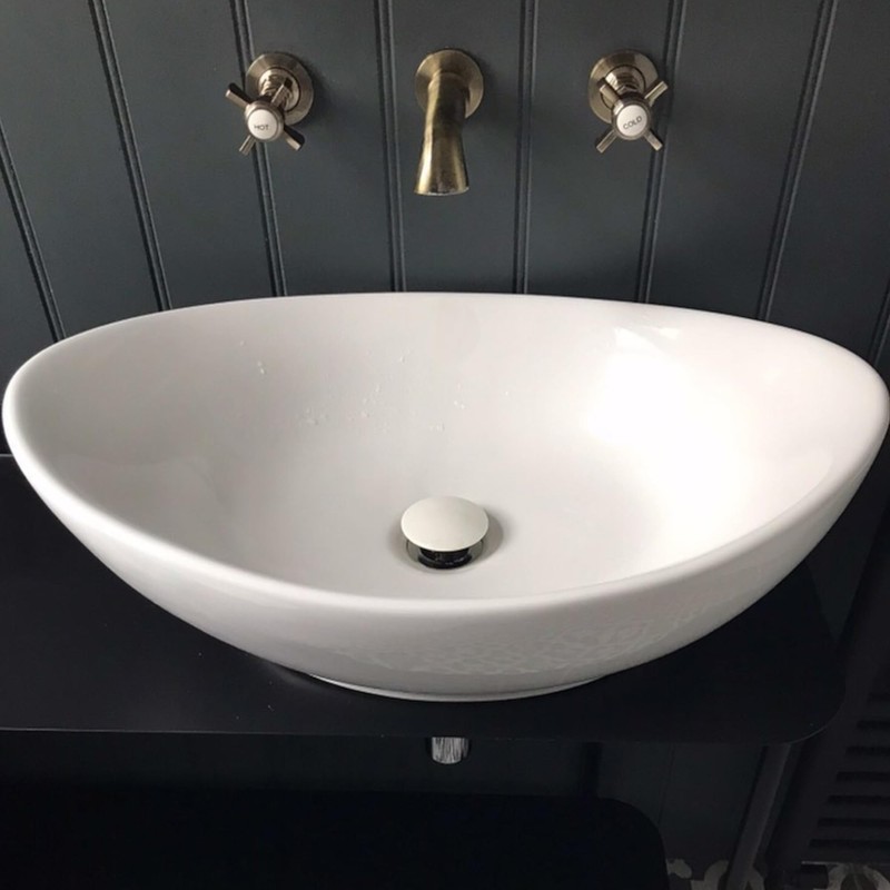 ENKI, W61, Pop Up Basin Waste with Ceramic Cap Round