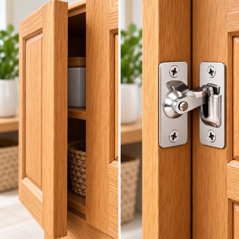 90° Stainless Steel Door Latch for Right-Angle Locking – Flip