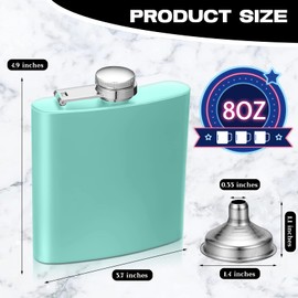 12 Pcs Stainless Steel Hip Flask for Liquor Bulk Leak Proof Stainless Steel Flask Set with 12 Pcs Funnel for Alcohol Women Men Bridesmaid Groomsmen Party Wedding Birthday Gift, Colorful (8 oz)