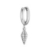 Rockyu Men's Stainless Steel Hoop Earrings for One Ear, Rhombus