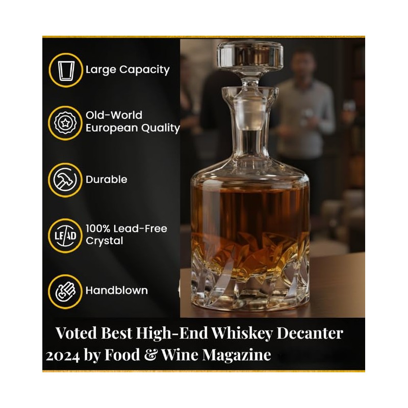 Voted Best High-End Whiskey Decanter 2024 by Food & Wine