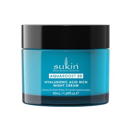 Sukin - Aquaboost 3D Hyaluronic Acid Water Gel Cream - Paraben Free Night Moisturiser - Night Hydrating Face Cream - Skin Care, 24-Hour Hydration - 120ml