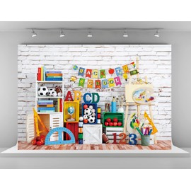 Kate 7x5ft Back to School Backdrops for Photography Baby Love Study Background Books Stationery Football Backgrounds White Brick Wall House Wallpaper Decoration Backdrop