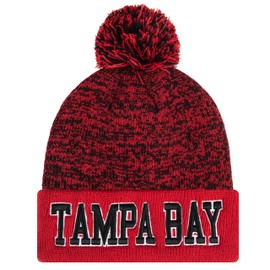 YANGUMGUAN Tampa Bay Beanie for Men and Women Toboggan New Warm Knit Hats Winter Cap with Pom for Football Fans