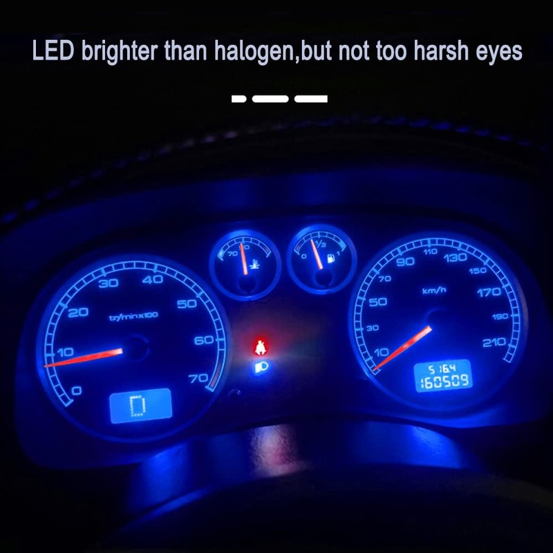 WeiXuan 10pcs DC 12V T5 LED Car Bulbs with Twist