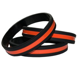 Goods For Giving Thin Orange Line Bracelet Search and Rescue and EMS Support Â· 1, 5, 10, 25, 50, 100 Packs