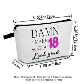 MoCaliduccious 18th Birthday Gift Makeup Bag for Teen Girls 18 Year Old Gifts for Her Cosmetic Bag for Daughter