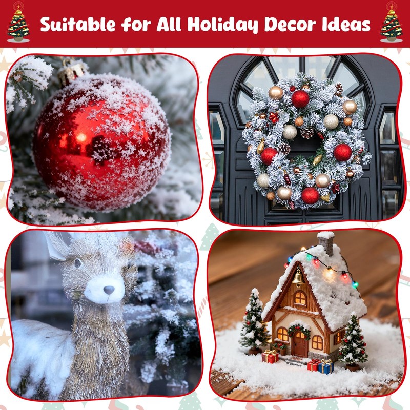 5LB Snow Flocking Powder,Self-Adhesive Fake Snow Flock for Christmas Tree