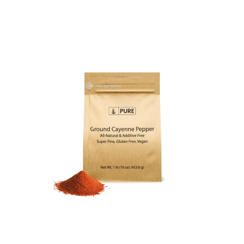 Pure Original Ingredients Ground Cayenne Pepper (1 lb), Spicy Flavor,