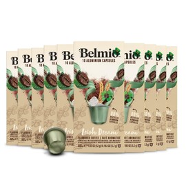 Belmio Irish Dream Coffee Pods - 100 Count (10 Packs of 10), Medium Roast (Intensity 6), Brews 4 oz. - Compatible with Original Nespresso Machines - Made in Belgium