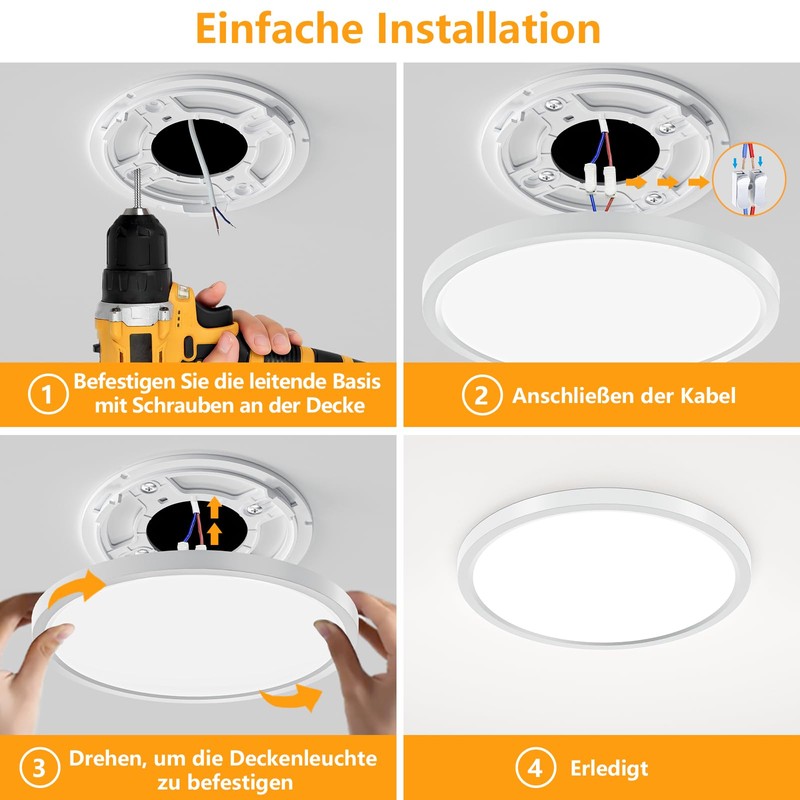 Taipow 18 W 2448 LM LED Ceiling Light Flat, 3000