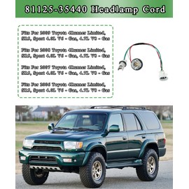 81125-35440 Headlight Wiring Harness Socket Assembly Fits for Toyota 2006-2009 4Runner Limited,SR5,Sport 4.0L V6 - Gas,4.7L V8 - Gas,Headlamp Cord Replace 8112535440